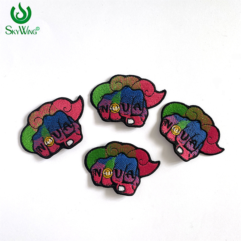 Professional Supplier Selling Colorful Fist Design  Applique Badge Sew On Embroidered Patches With Factory Price for Clothing