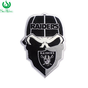 Custom Embroidered Letters Raiders Chenille Heat Press Iron on Patch Biker Vest Embroidery Patch for Motorcycle Jacket