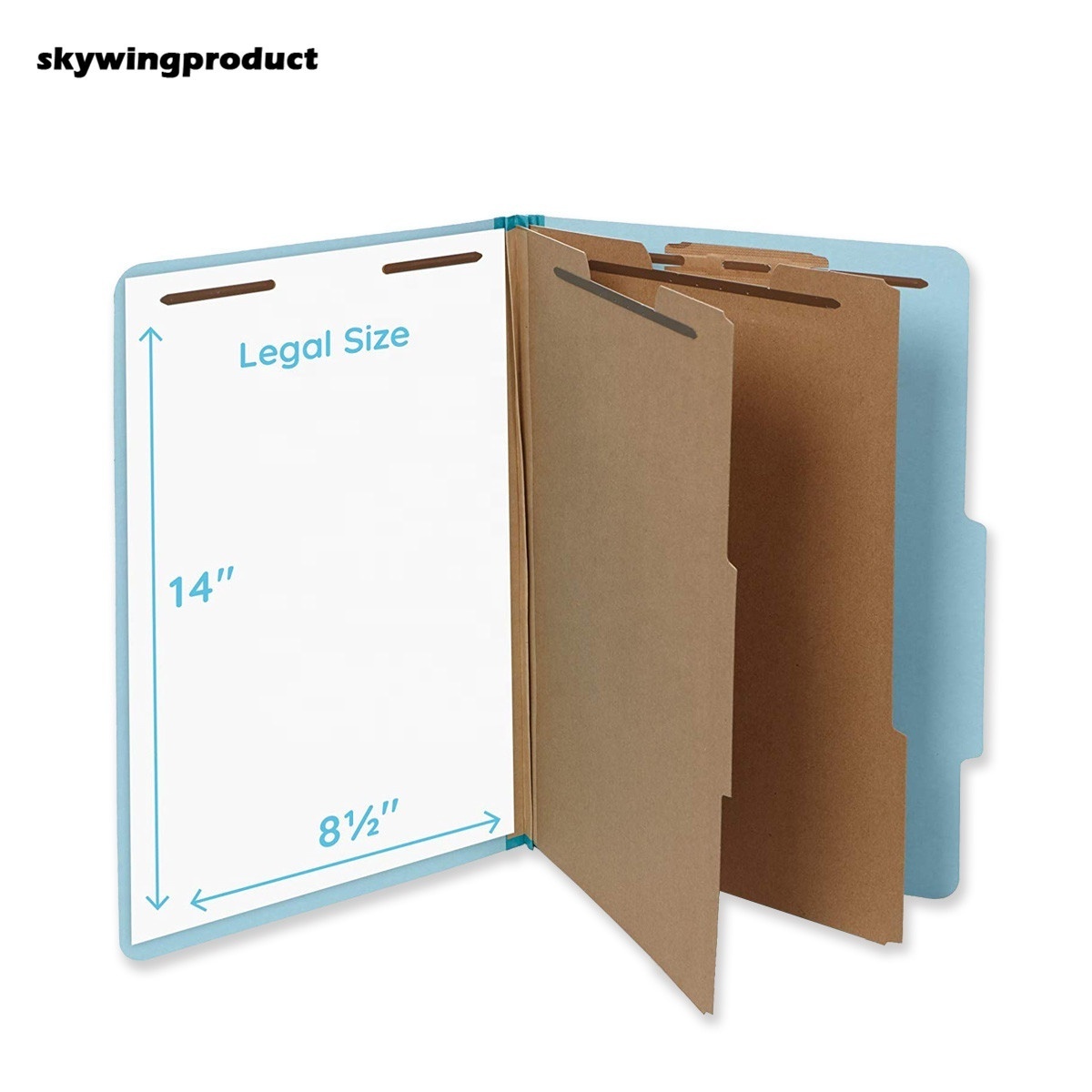 skywingproduct10pcs/Box Legal Size Light Blue  2 Inch Tyvek expansions Durable 2 Prongs Classification Paper File Folders