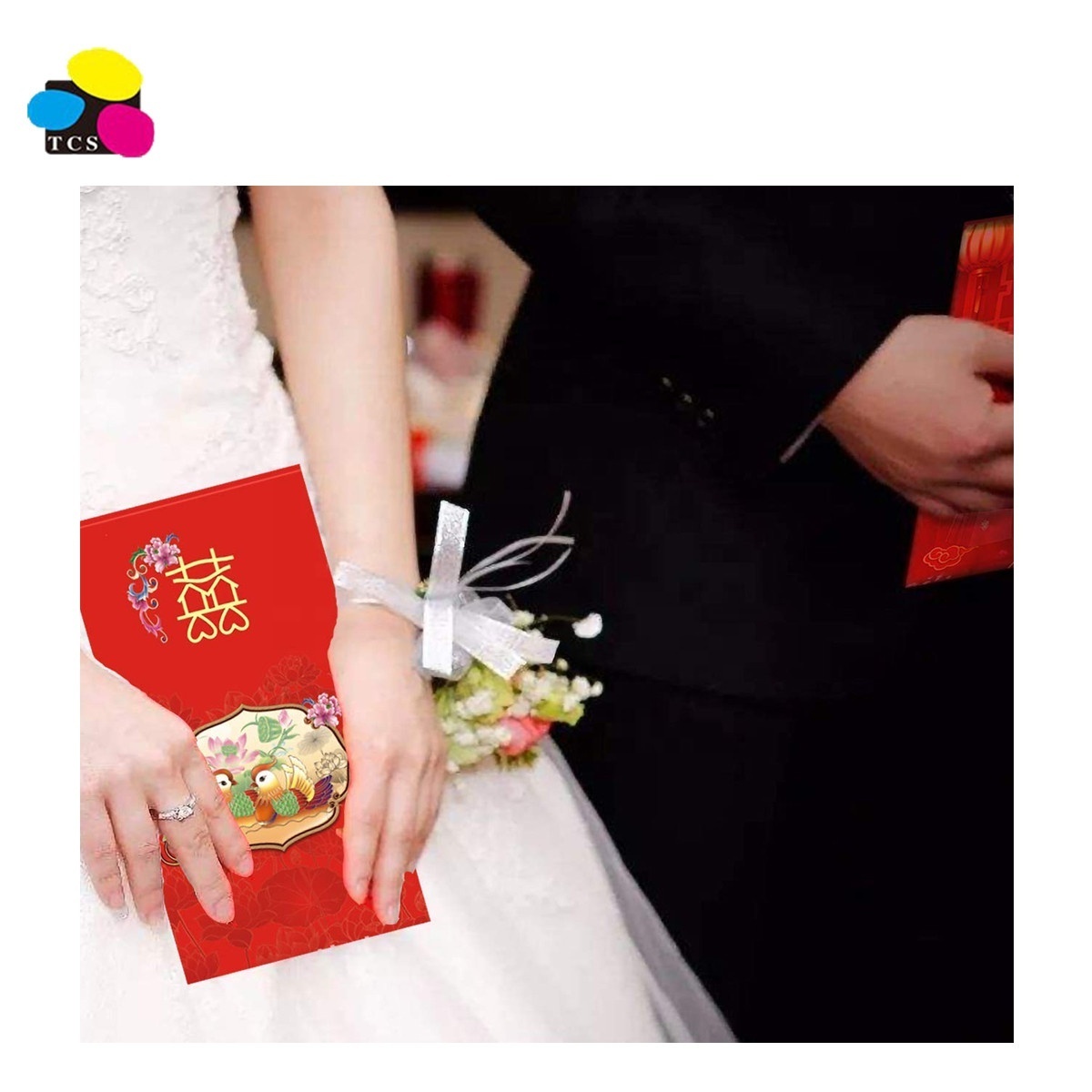 Chinese Supplier Trendy New Design Element 6.7 X 3.5 Money Holder Red Envelopes for Wedding, Christmas, New Year