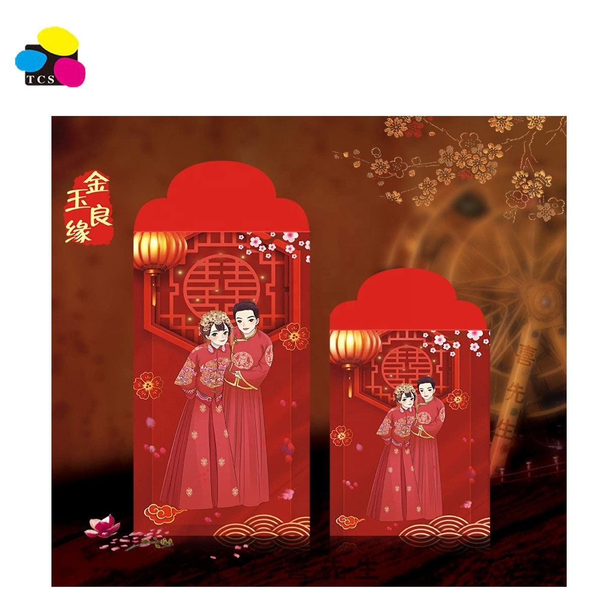 Chinese Supplier Trendy New Design Element 6.7 X 3.5 Money Holder Red Envelopes for Wedding, Christmas, New Year