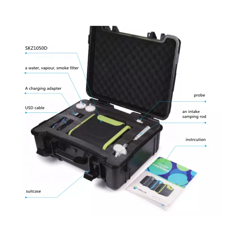 SKZ1050D High Performance Battery-Powered 0-1000PPM SO2 Gas Testing Equipment