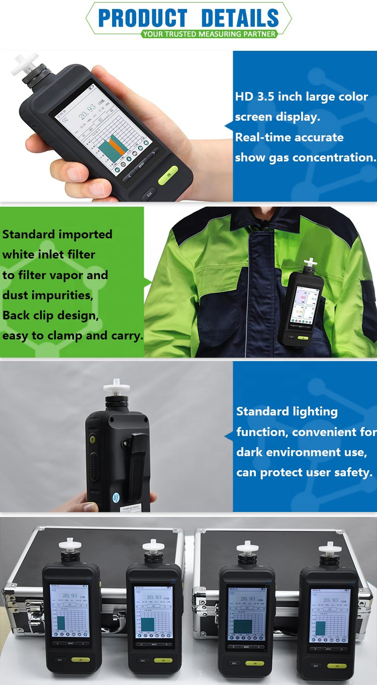 digital Oxygen O2 portable gas purity analyzer test meter Multi gas concentration analyser detector