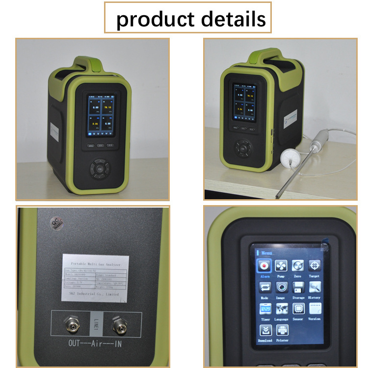 SKZ1050D High Performance Battery-Powered 0-1000PPM SO2 Gas Testing Equipment