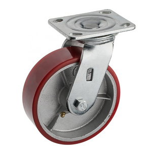 China manufacturer supply 125mm heavy duty industrial caster with 5inch pu caster wheel 4" 5" 6" 8" heavy duty industrial caster