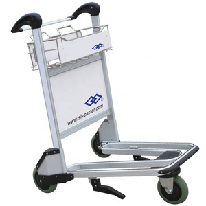 GS10-250 airline luggage  handcart aluminum alloy airport trolley 250kgs metal automatic Brake airport hand luggage cart trolley