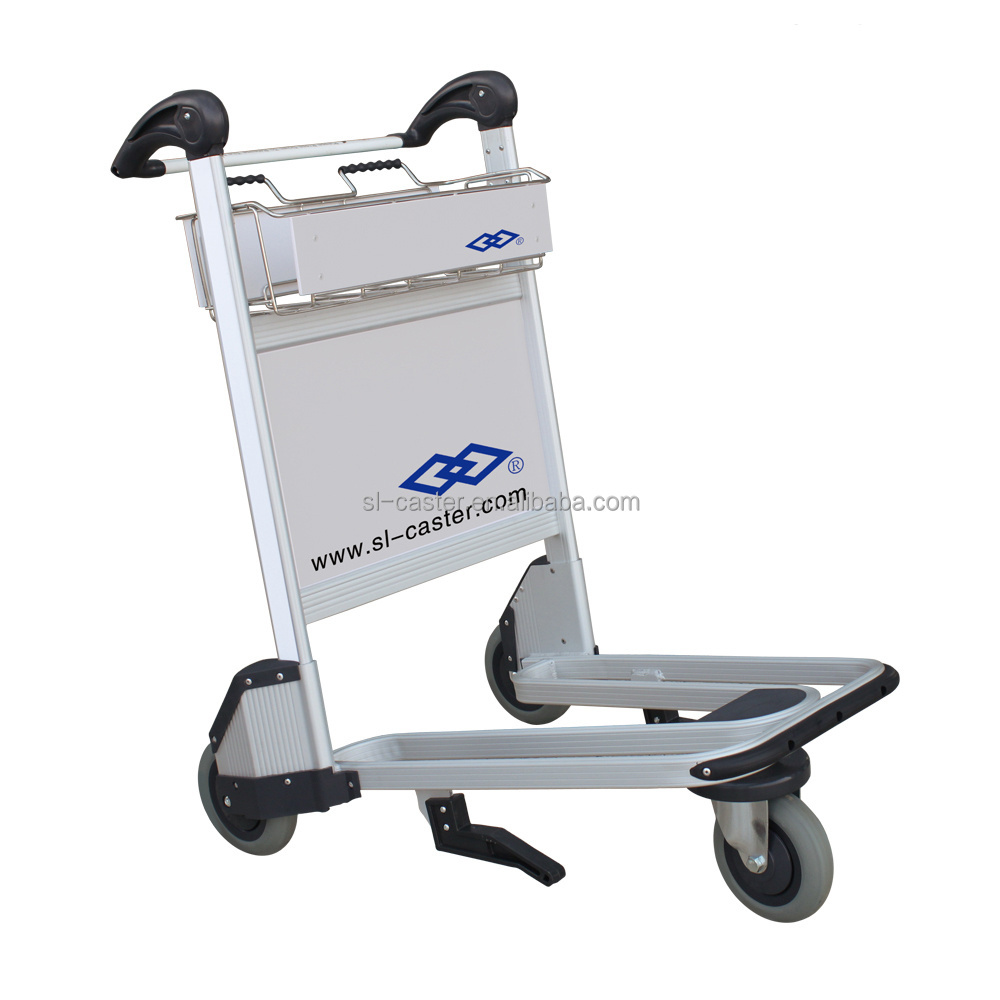 GS10 250 airline luggage handcart aluminum alloy airport trolley 250kgs metal automatic Brake airport hand luggage cart trolley BestSuppliers