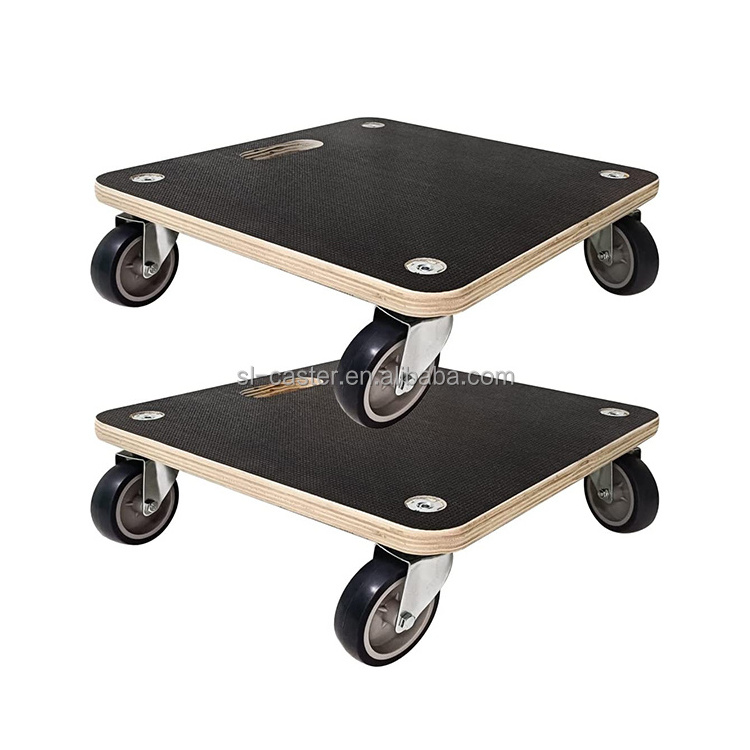 DIY use 15IN Plywood Moving Dolly four wheels Rolling Wooden Plant Candy for Garden Wood Stand Dolly 250kgs funiture transporter