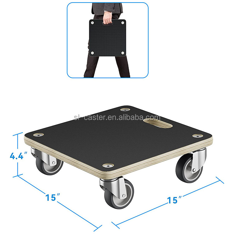 DIY use 15IN Plywood Moving Dolly four wheels Rolling Wooden Plant Candy for Garden Wood Stand Dolly 250kgs funiture transporter