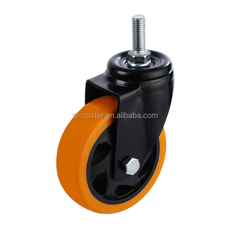 125mm POLYURETHANE castor with M12x30 threaded stem 3