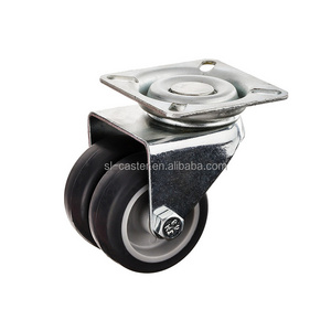 widely use 60kgs light duty furniture caster with Thermoplastic Rubber wheel 50mm Swivel Plate Tpr Twin Wheel caster castor