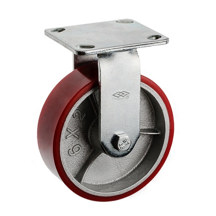 Good quality  8inch PU industrial caster with locking 8