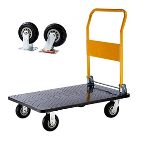 300kg 500kg 700kg folding metal hand cart heavy duty Steel platform hand truck 1102LB portable trolley 661LB foldable hand cart