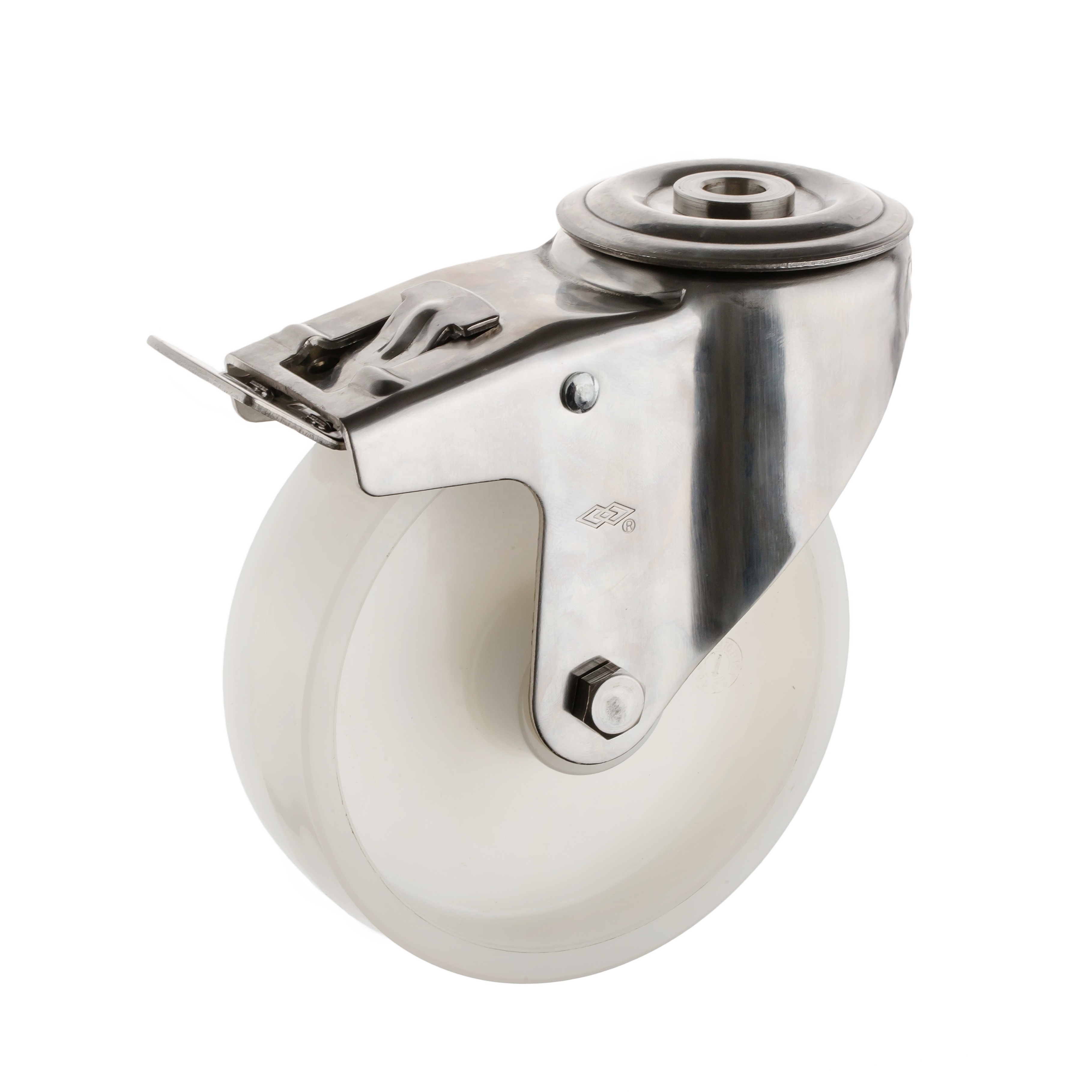 125mm stainless steel industrial caster 5inch swivel bolt hole 3.2