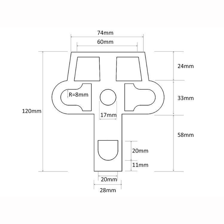 Aluminum alloy Universal Pole Metal Bracket UPB used for power fiber optic cable pole