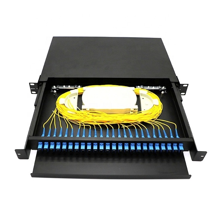 Rack Wall Mounted OTB 12 24 36 48 96 Core Outdoor Fiber Optical Termination Distribution Patch Panel Box