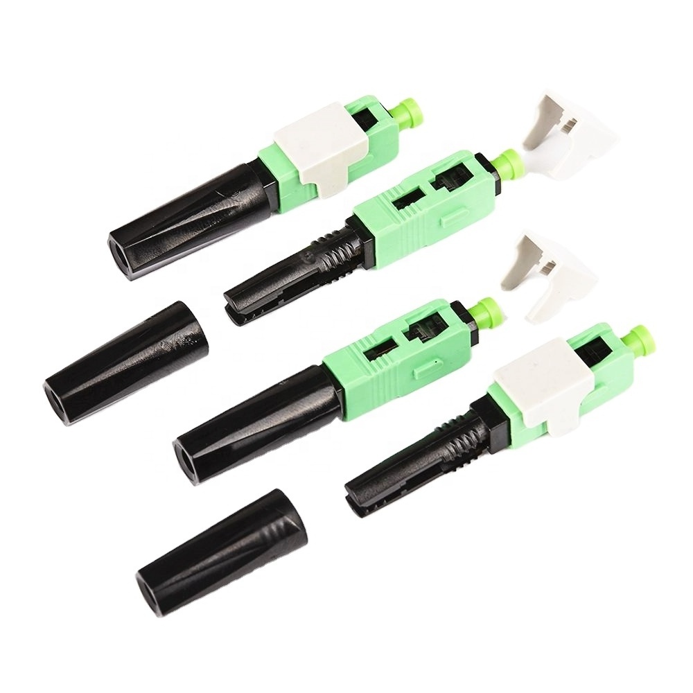 SC APC UPC Fiber Optic Fast Connector Quick Couplers For FTTH Flat Drop Cable