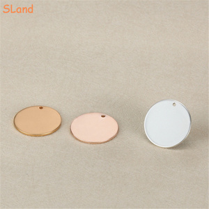 Online wholesale Custom Size and Color Stainless Steel Stamping Blanks Round Shape Tags Pendant with hole for Jewelry making