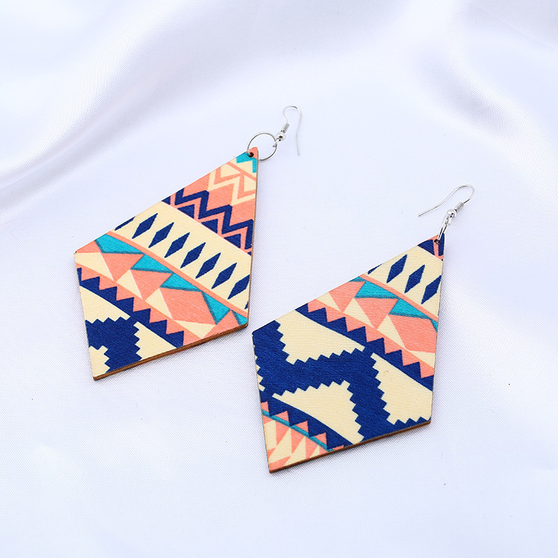 18 Styles Available Free Shipping Wood Earrings Africa, Pattern Printed Custom Wood Africa Earring