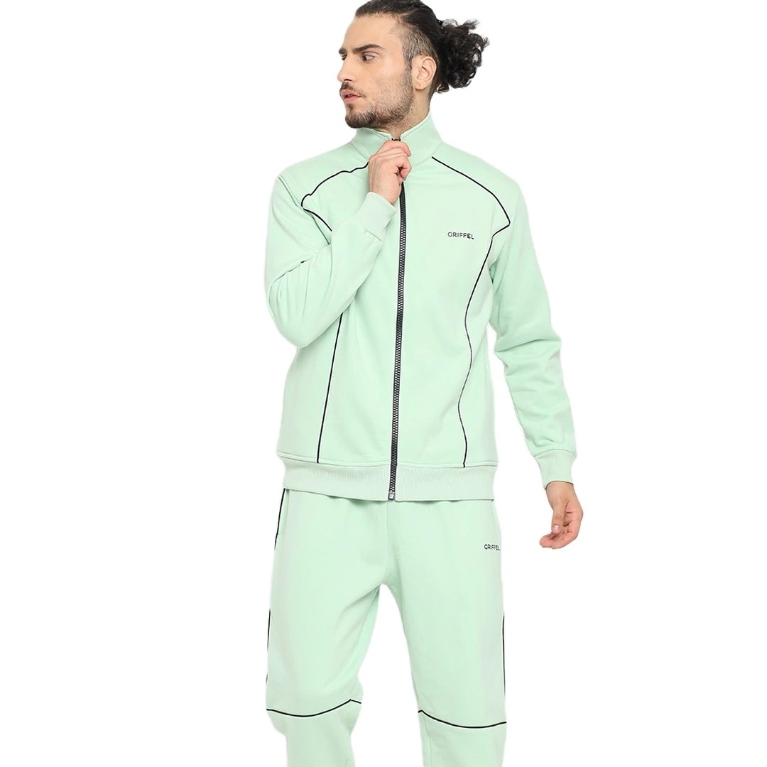 Men's Slim Fit Tracksuits Custom Logo Tech Fleece With Side Jogging Tracksuit