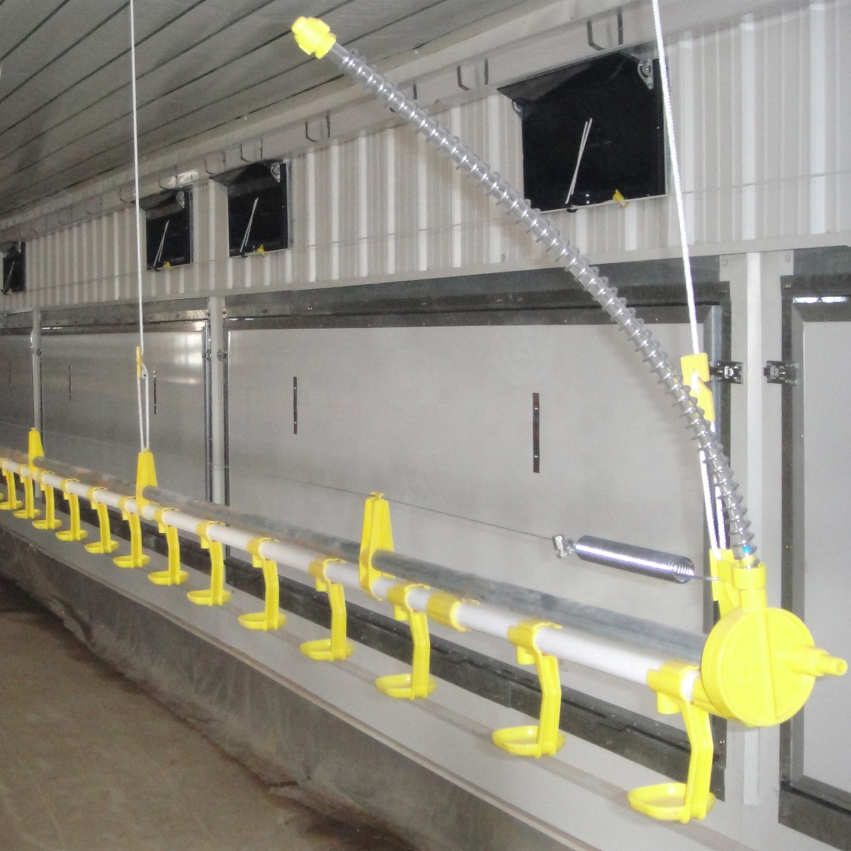 Hanging Automatic Poultry Broiler Breeder Layer Chicken Farm Feeding Equipment System Water Drinker With Drink Cups And Nipples