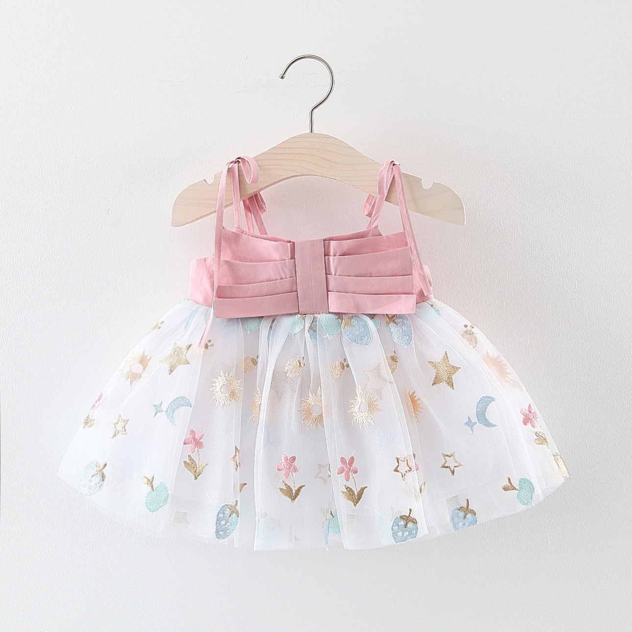 Baby Girls Tutu Dresses Embroidery flowers  Kids Summer Clothes Baby Sleeveless Birthday Party Princess Dress