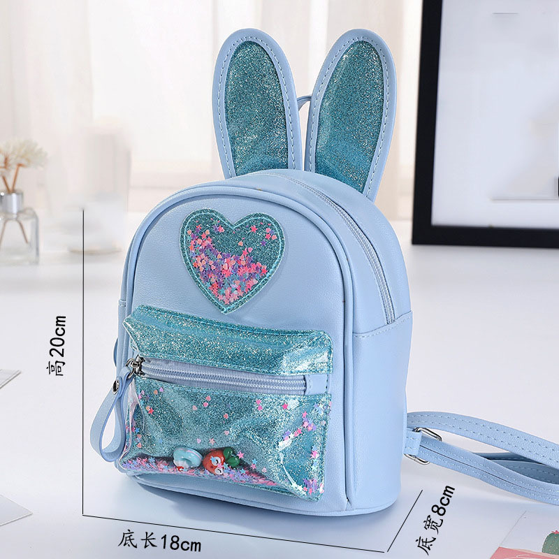 Girls Cute Cartoon Rabbit Handbag Sequins Glitter School Bag Outdoor Kindergarten Backpack