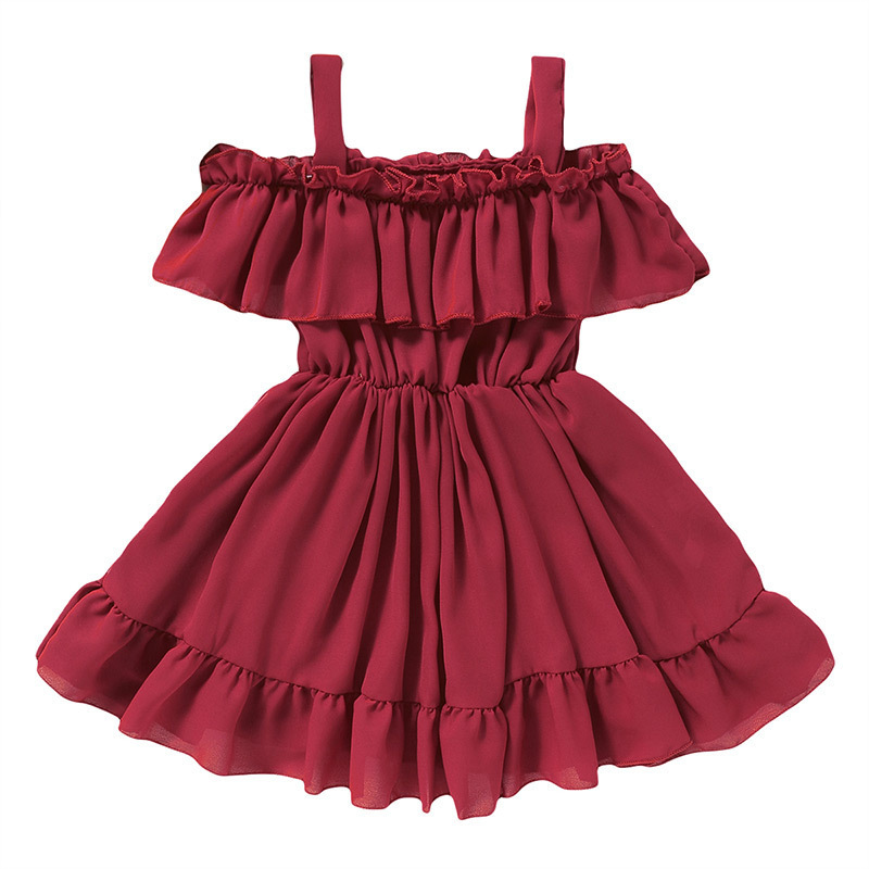 Baby Girl Dress Off-shoulder Ruffles Kids  Princess Dresses for Baby 1-5 Year Birthday Toddler Infant Party Dress