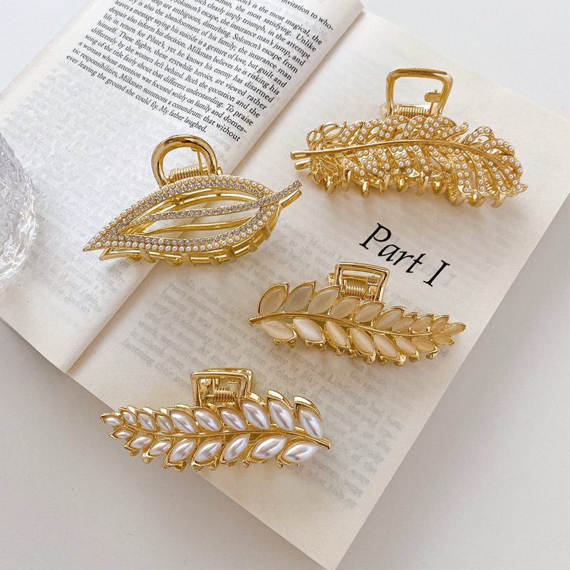 Claw Clip for Women Gold  Metal Leaves Hair Claw  Hair Clamps Claw Clip Crab Chic Hair Accessories Gift