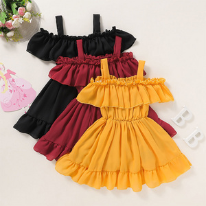 Baby Girl Dress Off-shoulder Ruffles Kids  Princess Dresses for Baby 1-5 Year Birthday Toddler Infant Party Dress