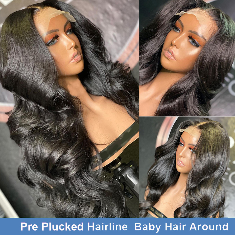 30 40 Inch Human Hair Lace Front Wig With Baby Hair Body Wave Raw Indian glueless HD Lace Virgin Human Hair Full Lace Front Wig