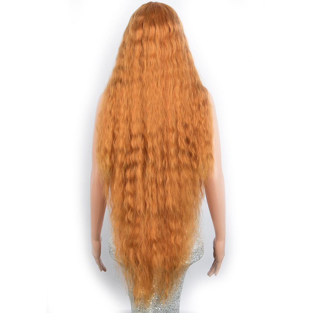 Pre Plucked Premium Synthetic Hair Lace Front Wig Long Wave Blonde Ombre Lace Front Synthetic Hair Wigs With Baby Hair