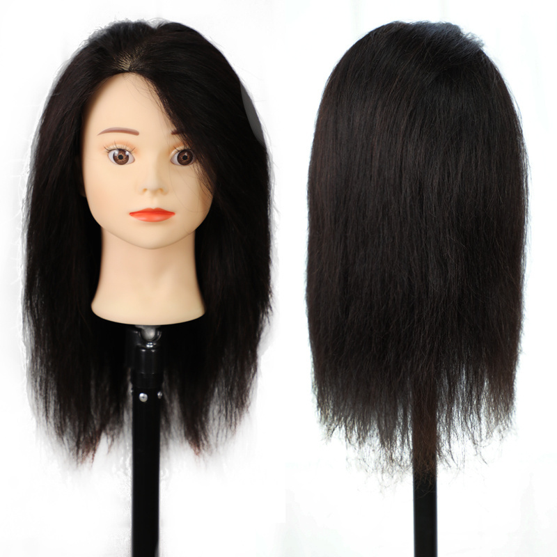 Joedir Cheap Real Human Hair Salon Practice Hairdresser Hair Cut Mannequin Dummy Doll Head With Hair Training Head