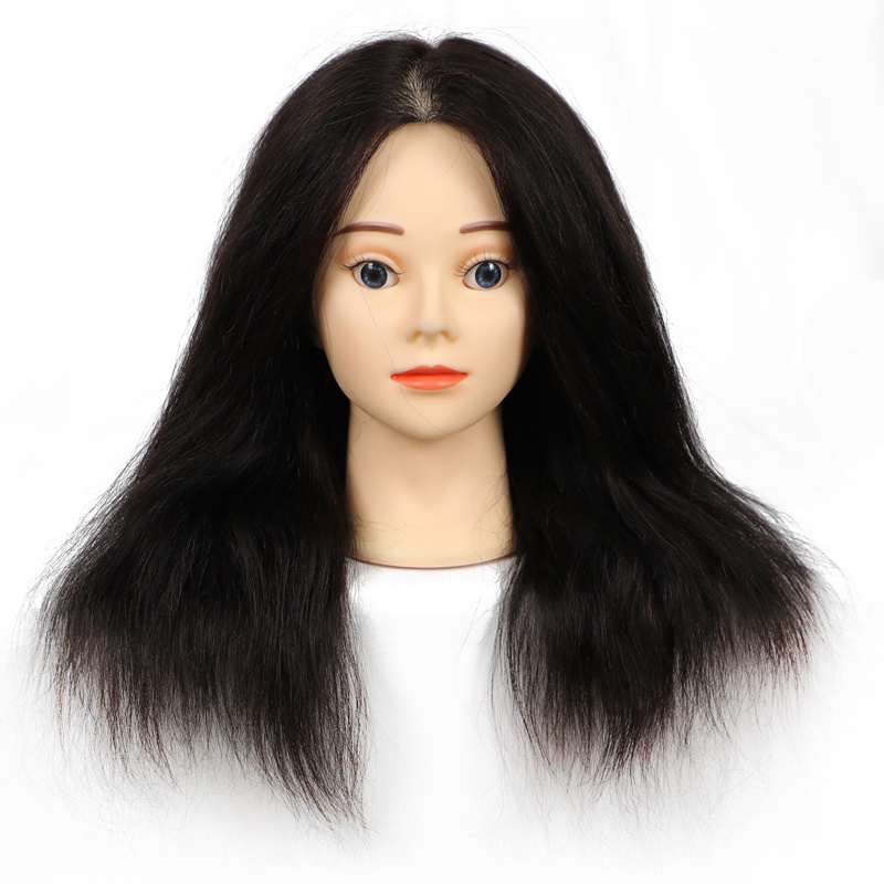 Joedir Cheap Real Human Hair Salon Practice Hairdresser Hair Cut Mannequin Dummy Doll Head With Hair Training Head