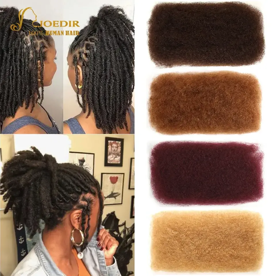 Joedir Brazilian Remy Hair Afro Kinky Curly Bulk Human For Braiding dreadlocks Crochet Braid hair 10-22