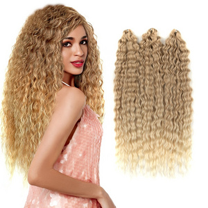 Ariel In Russia Loose Deep Wave Remy Hair Bundles Super Long Synthetic Curly Wave Twist Crochet Hair Synthetic Hair Extensions