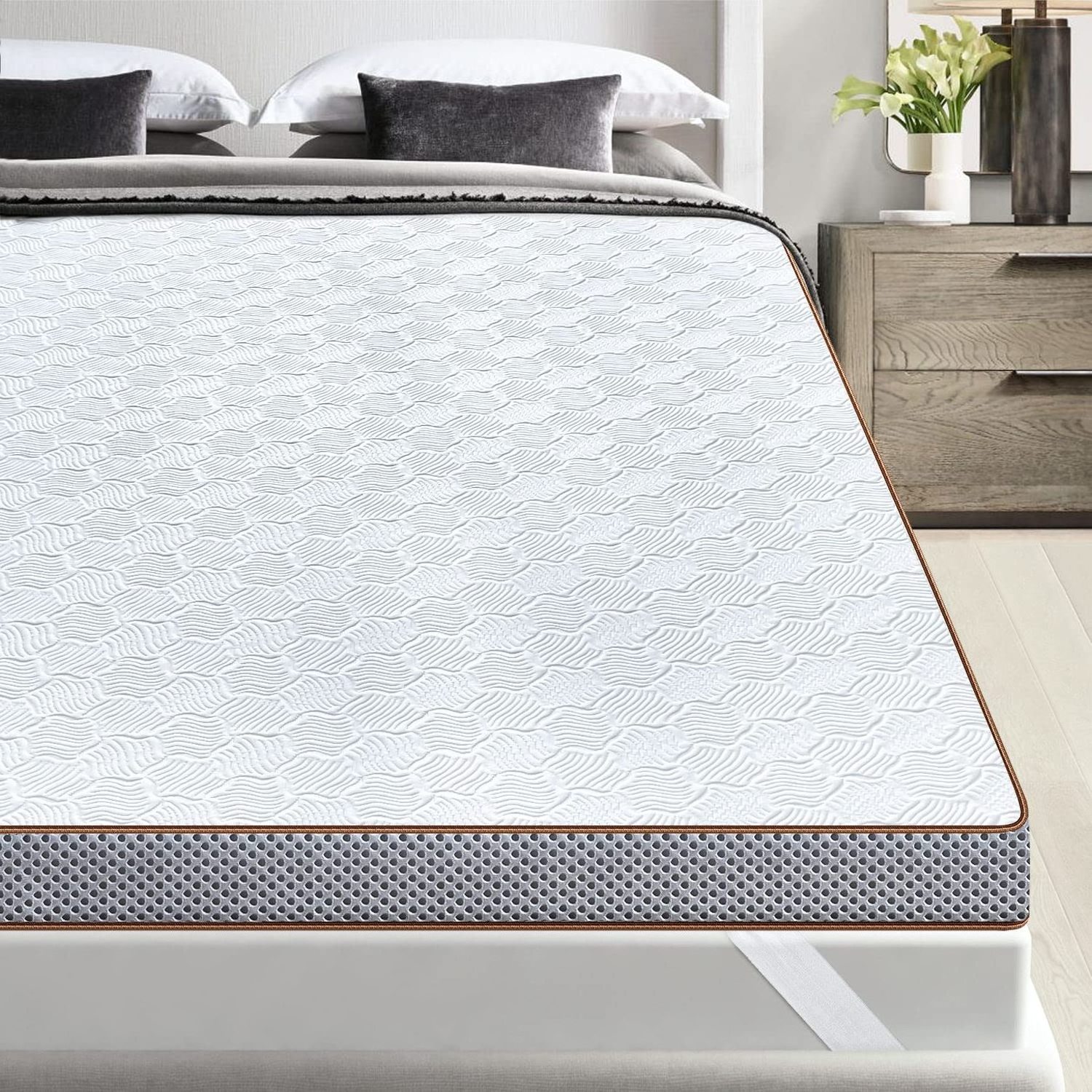 Cooling Gel Memory Foam Mattress Topper High Density Foam King Queen Size Bed Mattress Topper