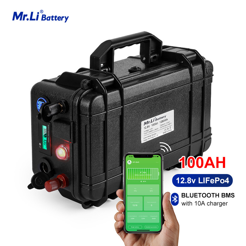 High Quality Green Power Rechargeable Battery 12.8V 100ah  Lifepo4 Battery Packs With Wireless