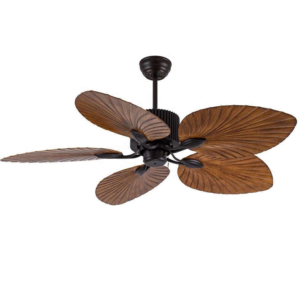 52 Inch 220 Volt Wireless Remote Control Customize Plastic Blade Decorative Retro Ceiling Fan