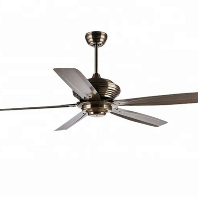 Orient Design Traditional 56 Inch 5 Blades Brush Nickel Metal Ceiling Fan With Wall Switch