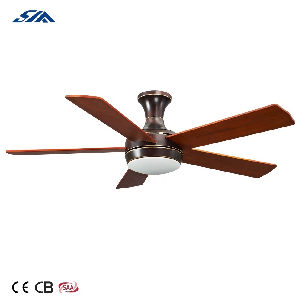 Expensive flush mounted wooden ceiling fan with LED light and remote control ceiling fans wood