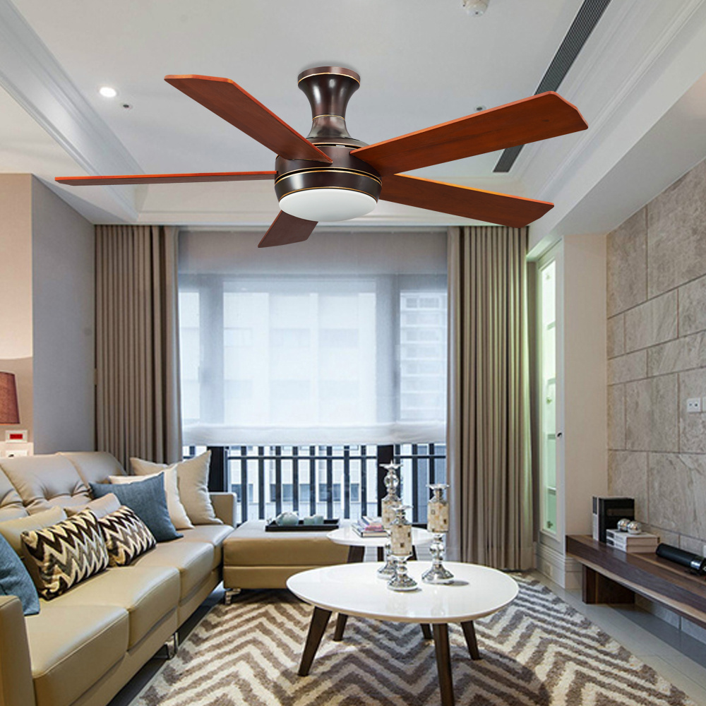 Expensive flush mounted wooden ceiling fan with LED light and remote control ceiling fans wood