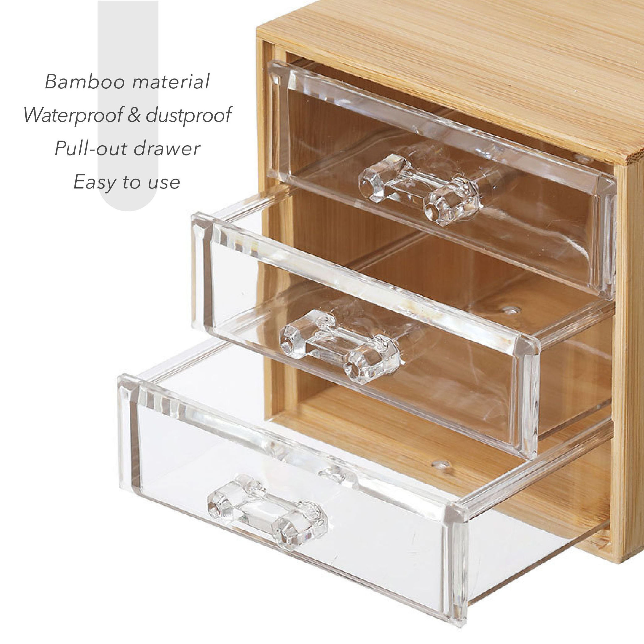 Desk Organizer Home Office Storage 3-tier Mini Desk Makeup Organizer With Drawers