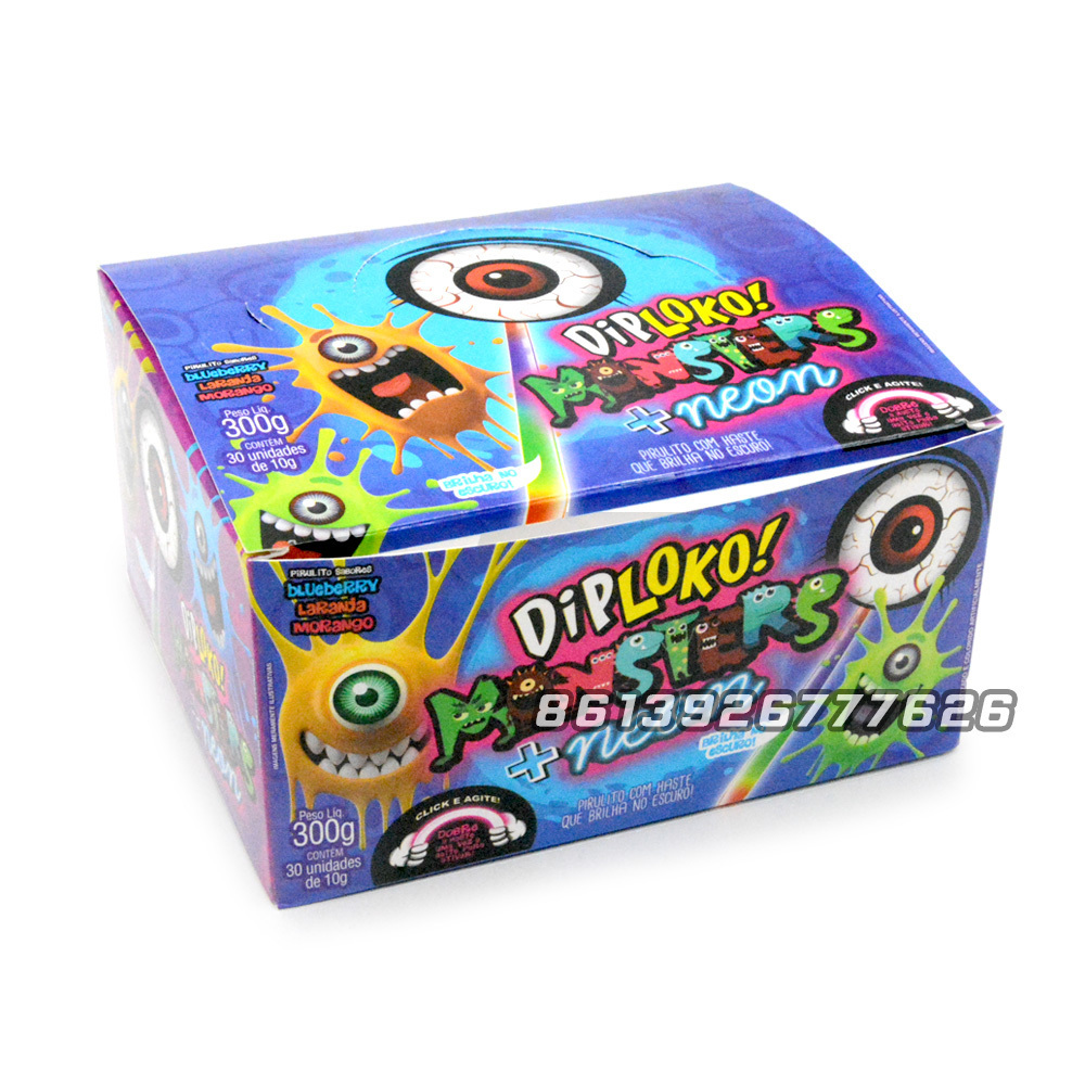 superviviga eye shape glow stick fruity soft jelly gummy lollipops