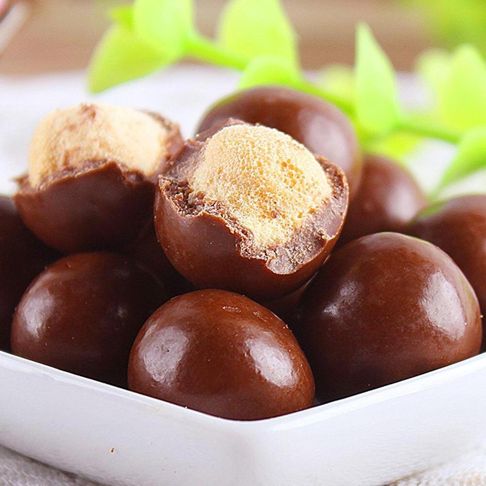 high quality round small chocolate mylikes crisp compound chocolate candy