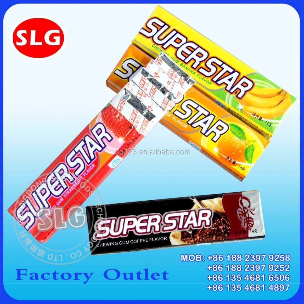 14g sweet super star banana flavor stick chewing gum