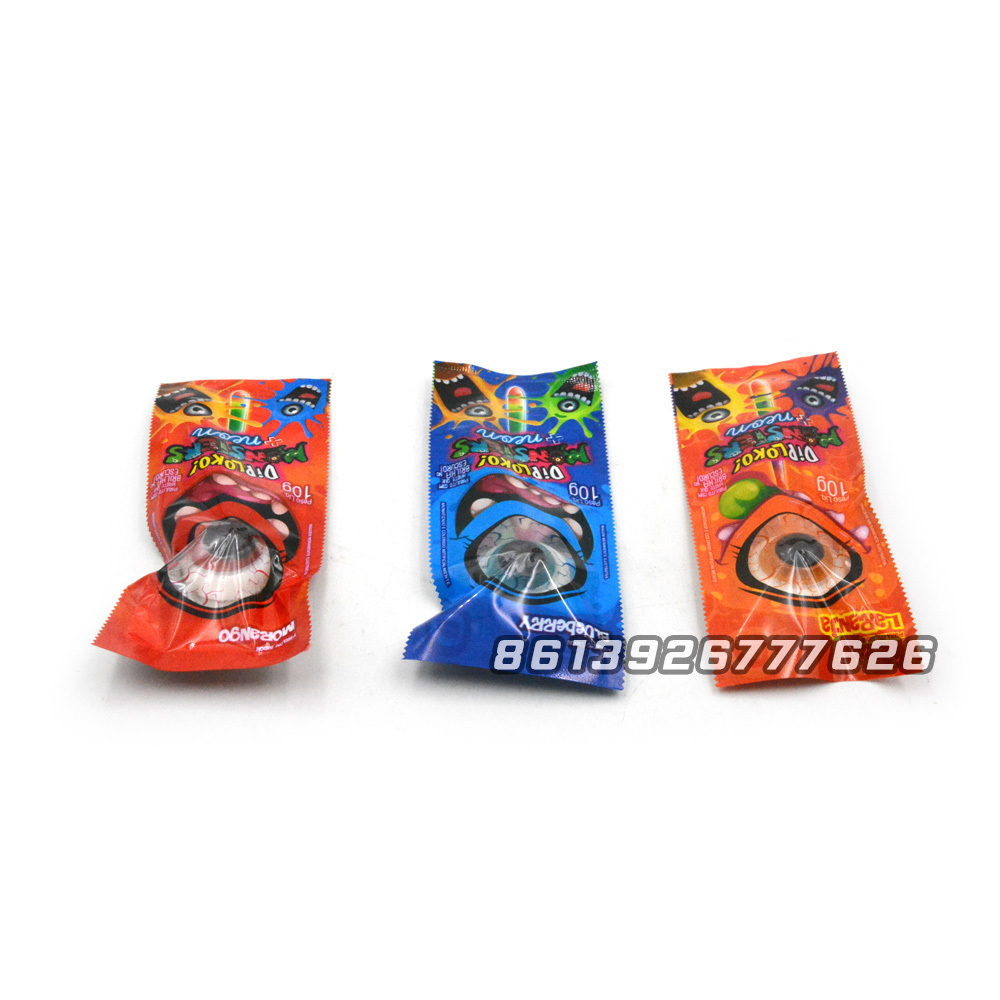 superviviga eye shape glow stick fruity soft jelly gummy lollipops