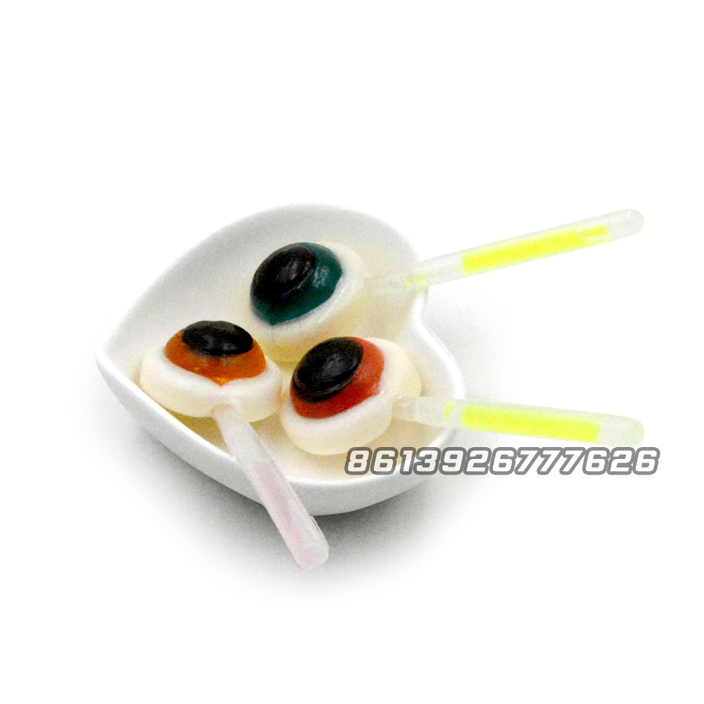 superviviga eye shape glow stick fruity soft jelly gummy lollipops