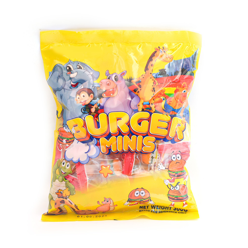 wholesale custom china Burger pizza shape chew gummy soft candy