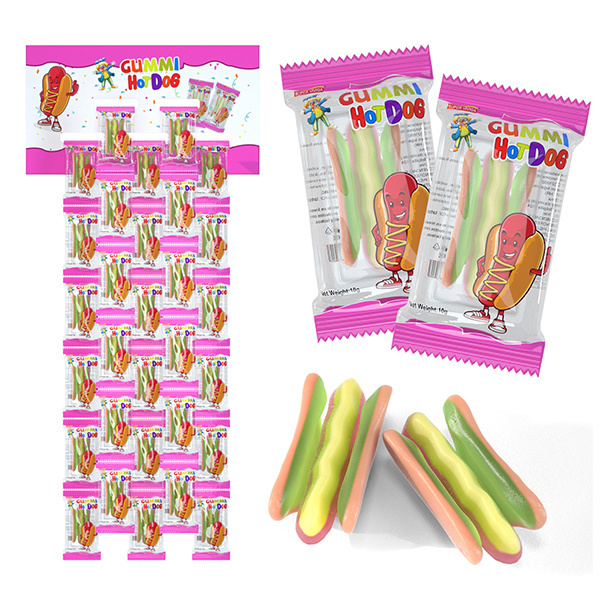 Wholesale Halal Fruit Flavor Sweet Burger Pizza Hot Dog Snack Soft Gummy Candy